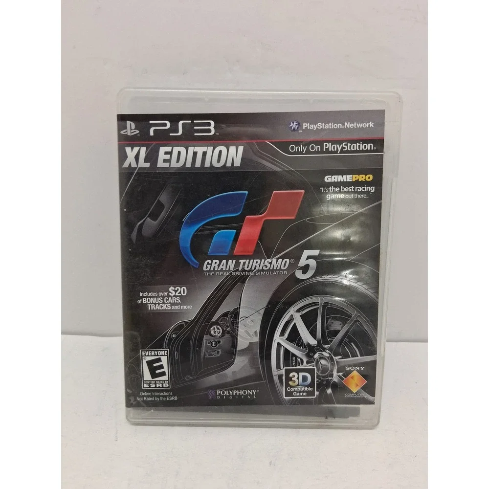 Gran Turismo 5 Case with Elder Scrolls V Skyrim PS3 Game Disc and Manual